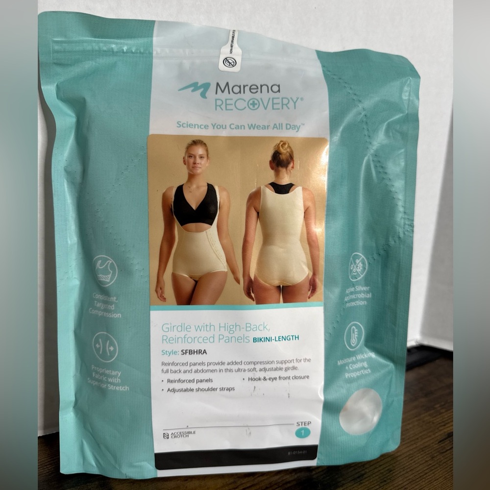 Marena Recovery Compression Girdle with High Back Size M/3X Large Beige New